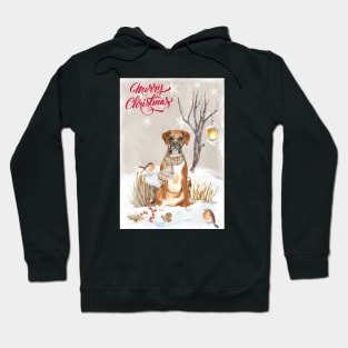 Boxer Dog Merry Christmas Santa Dog Hoodie